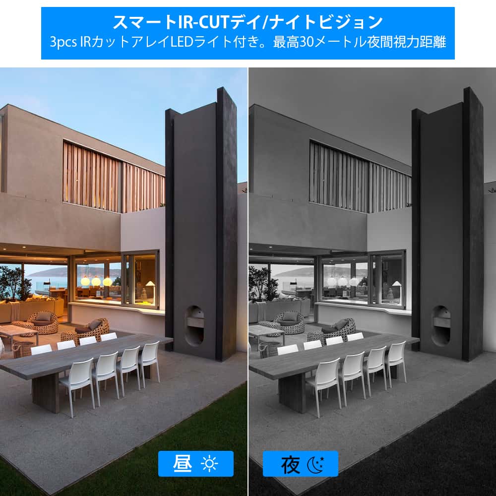 【Hiseeu製NVR増設可能】 500万画素 防犯カメラ ワイヤレスカメラ 増設用 単独使用不可 IP66級防水防塵 動体検知 屋内外対応 遠隔監視 夜間監視