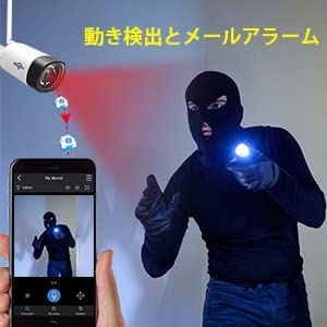wifi増強版 500画素 防犯カメラ ネットワークカメラ IP66級防水防塵/双方向音声/遠隔監視 屋外 屋内無線接続カメラ(Hiseeu製NVRに追加することができます)