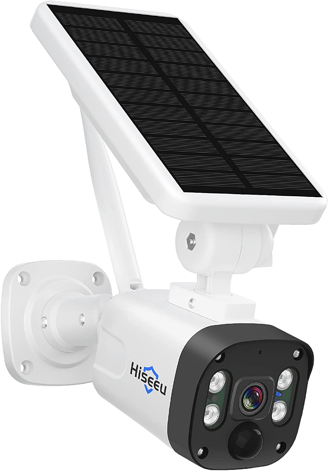 【ソーラーパネル付き電池式カメラ】Hiseeu防犯カメラ ワイヤレス 5200mAh 充電式監視カメラ 400万画素 IP66防水 屋外対応 NVR増設できる ネットワークカメラ 完全無線 電源不要 USB充電 ソーラーパネル 充電可能 双方向音声通話 PIR人体感知 暗視撮影 アプリ警報 太陽光監視カメラ(屋外用スタンド付きの電池カメラ+ソーラーパネル+日本語説明書)