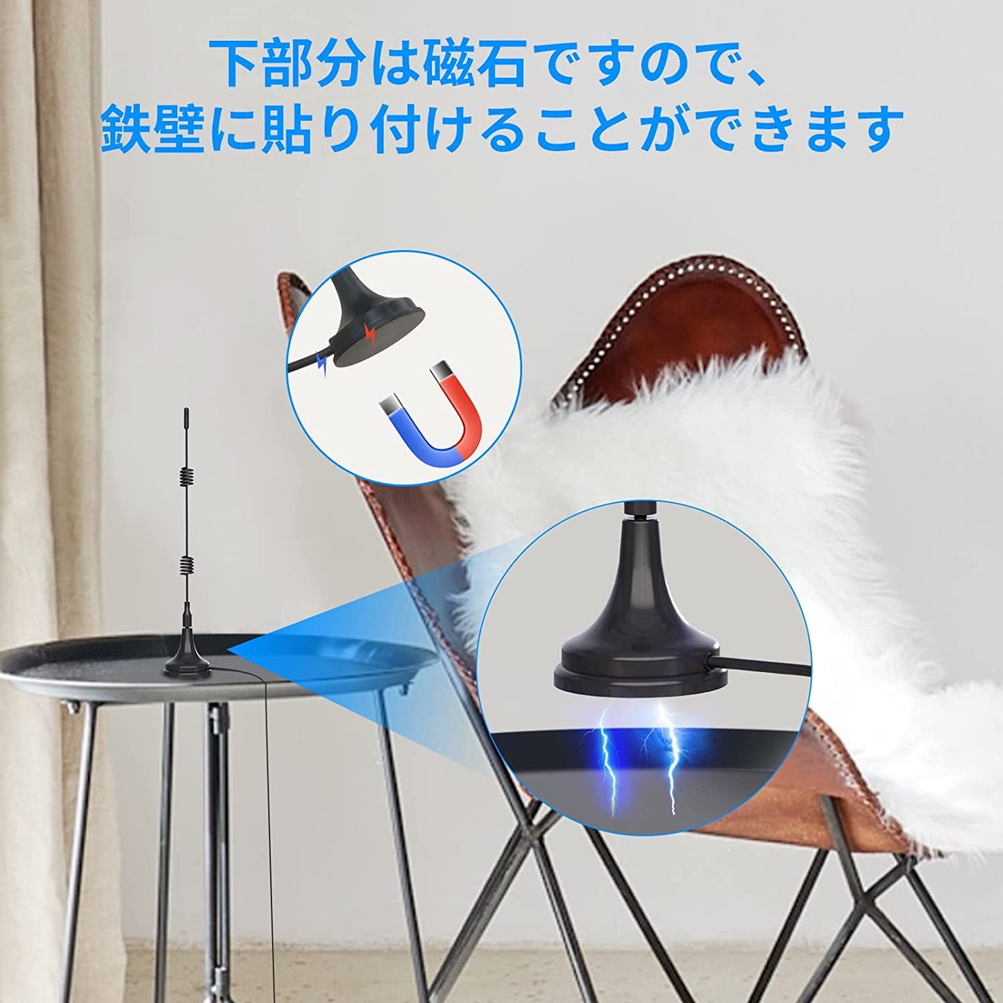 Hiseeu 2.4 GHz 7 DBI無線WiFi WLAN 5 X範囲拡声器アンテナ拡張器+台座10フィート