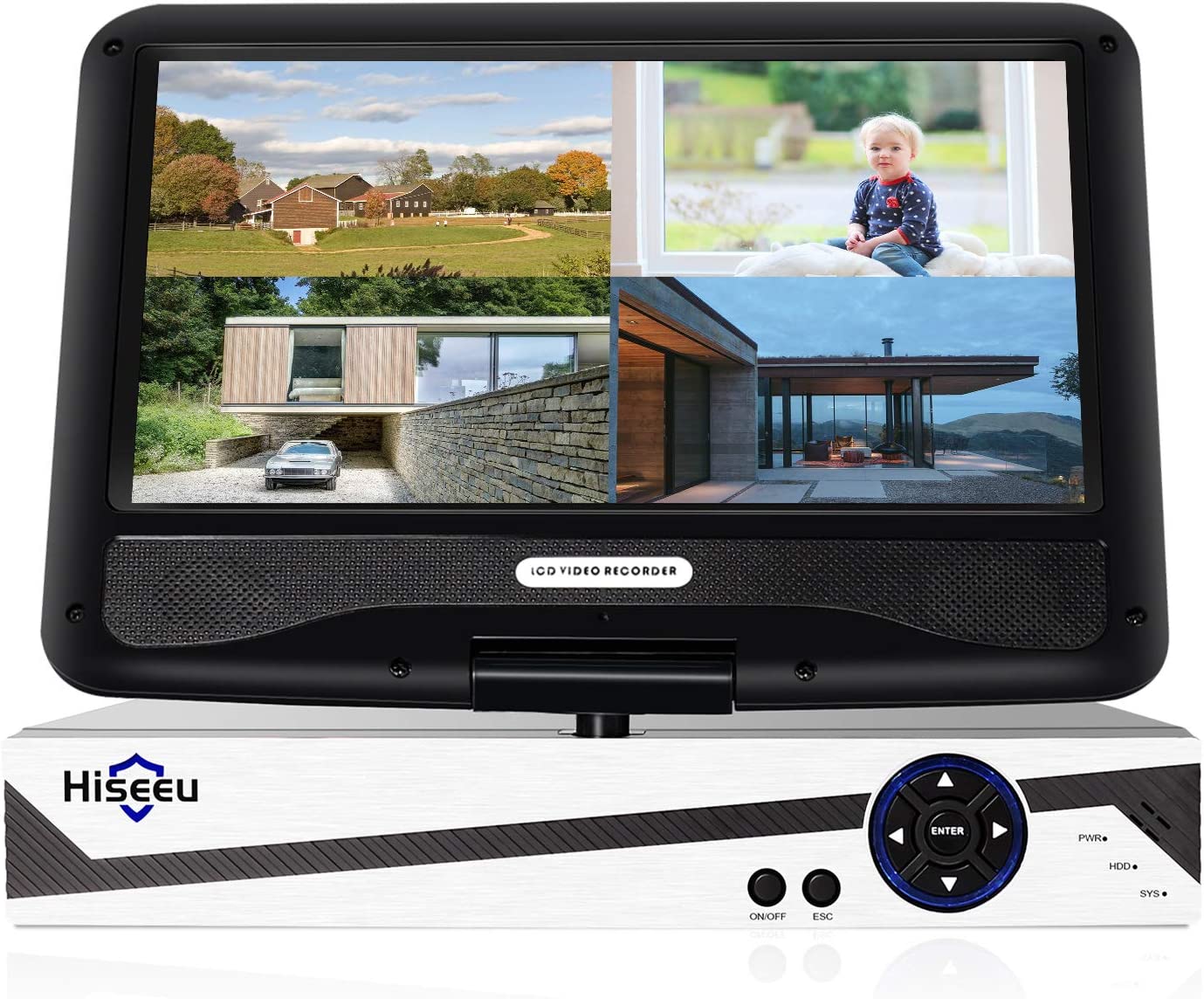 10インチLCD無線WiFi NVR 8チャネル、1944P/500万画素動き検出エリア