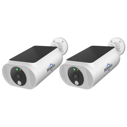 【 400万画素・一体型ソーラーパネル防犯カメラ】 Hiseeu 防犯カメラ 屋外 ソーラー 一体型 ワイヤレス 400万画素ワイヤレスカメラ 120°広角レンズ 配線不要 双方向音声 屋外/屋内対応 USB充電/ソーラーパネル充電可能（HiseeuのNVRシステムに増設可能）