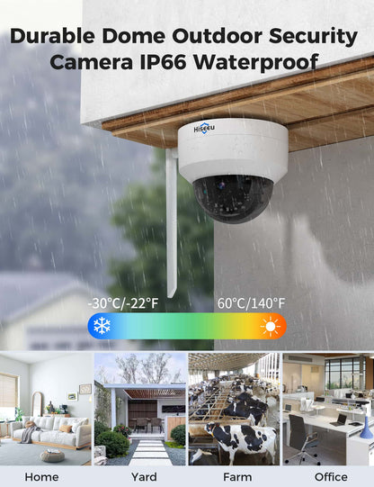 【Hiseeu製増設可能NVR】500画素 防犯カメラ ネットワークカメラ IP66級防水防塵/双方向音声/遠隔監視 クラウドストレージ 屋外 屋内無線接続カメラ 単独使用可能