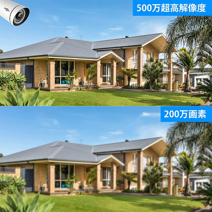 【500万画素・POE有線接続】Hiseeu防犯カメラ poe給電 屋外 有線 監視カメラ ４台セット 10インチモニター付き 500万画素POEカメラ IP66防水 センサー発光 双方向音声 屋内外対応 暗視撮影 動体検知 常時録画 防犯カメラ セット スマホ/パソコン遠隔監視 アプリ通知 監視カメラ・録画機セット （カメラ4台＋モニター付きNVR本体＋3TB HDD）